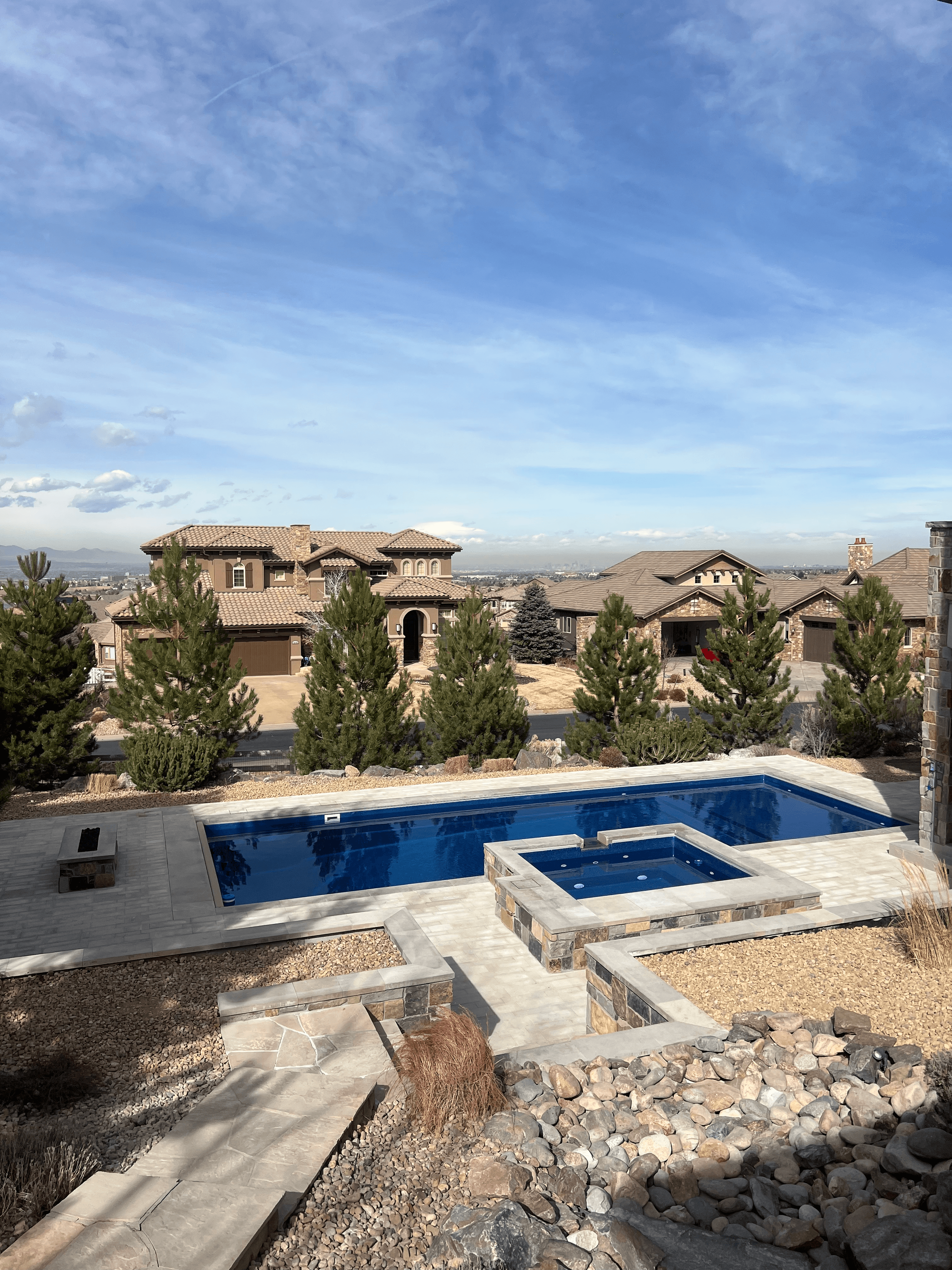 Premium hardscape installation with retaining walls in Erie, Colorado